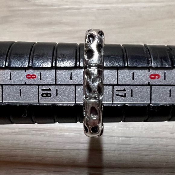 Designer DIAN MALOUF 14K White Gold/Sterling Silver Stacking Ring, Size 7 - Picture 7 of 8